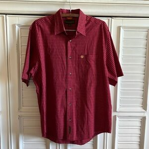 Timberland Men’s Red Plaid Short Sleeve Shirt M